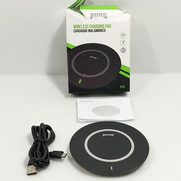 Pugs Wireless Charging Pad 2A Output Black & White New‎ With Box #1332 - Picture 6 of 10